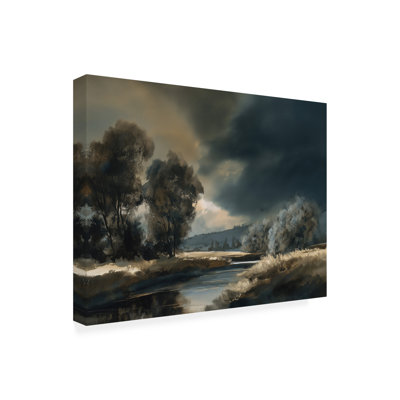 Wrapped Canvas Wall Art - Paula Freeman  'Dark Horizon II' Wall Art for Living Room, Bedroom, or Office Décor  - 35x47