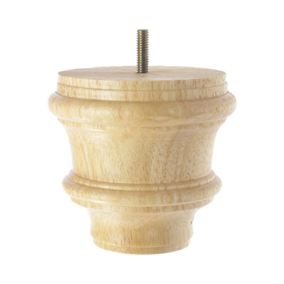 4 in x 4-1/4 in Unfinished Solid Hardwood Round Bun Foot