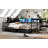 Queen Size Corner Bed Frame with Bookcase, 2 Underbed Storage Drawers, LED Light & Charging Station, Left-Right Interchangeable, Modern, Black-589798188-589798189