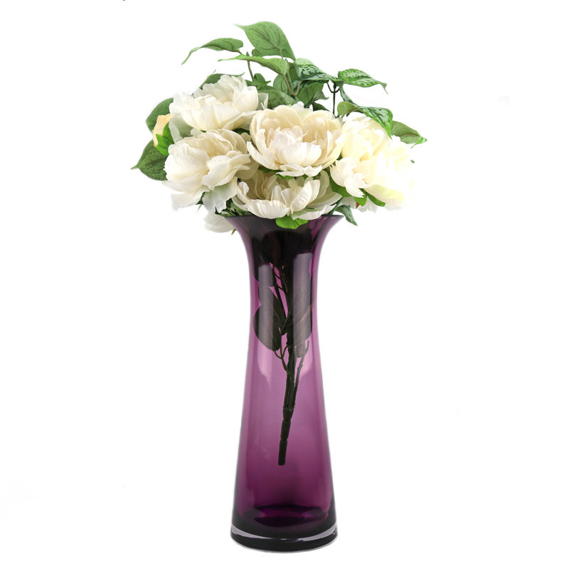 Vase de table en verre Madison, Violet, H 18 po x l 7 po x P 7 po