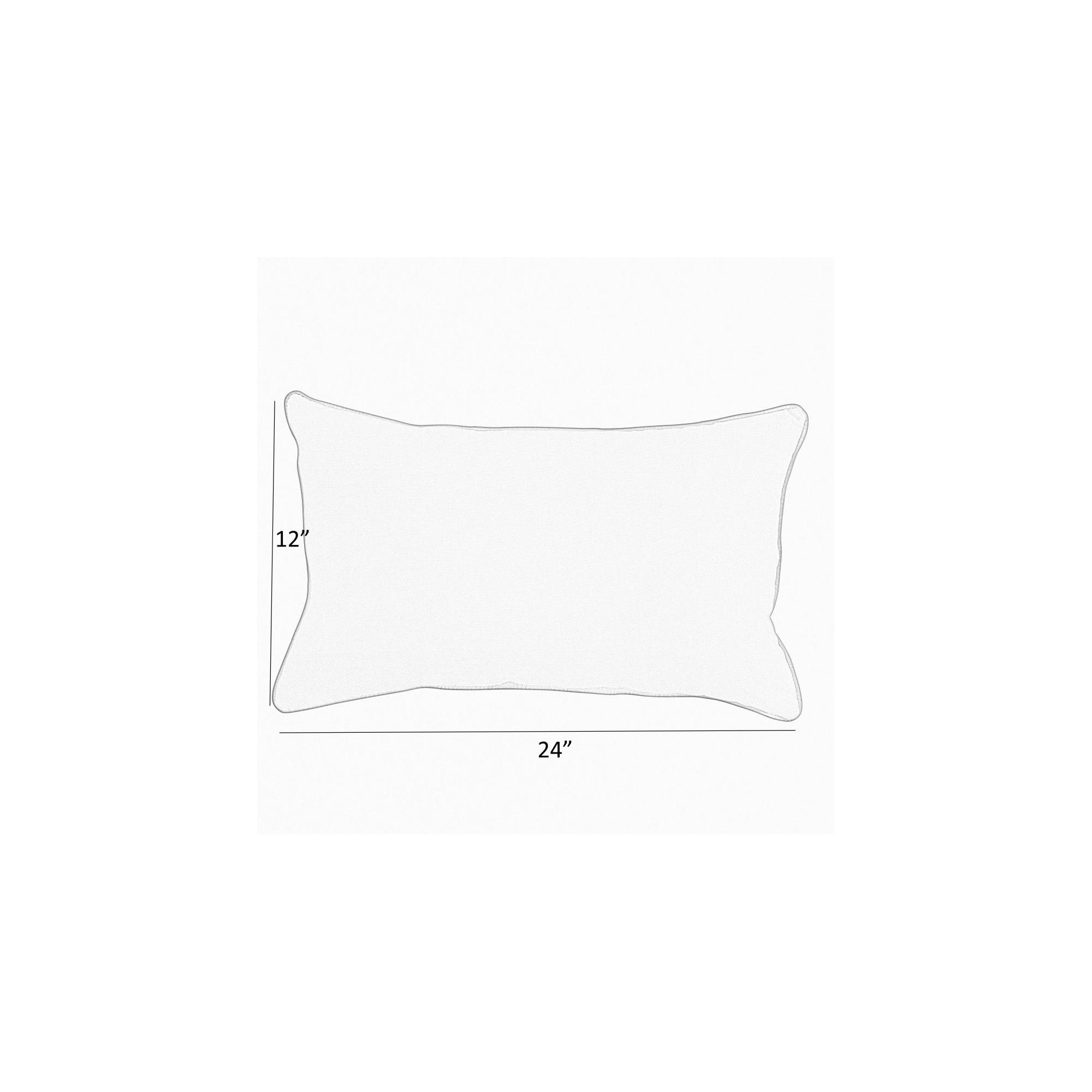 Furston Striped Indoor/Outdoor Lumbar Throw Pillow, White/Navy, 12" x 24"