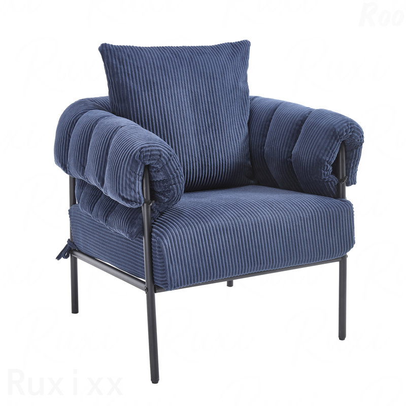 Chaise d'appoint de style moderne, parfaite pour les salons modernes avec pieds en métal doré, sans roulettes,