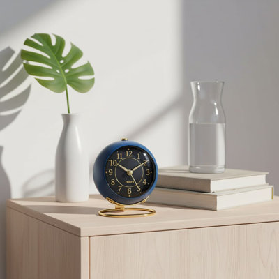 Analogue Metal Electric Alarm Tabletop Clock