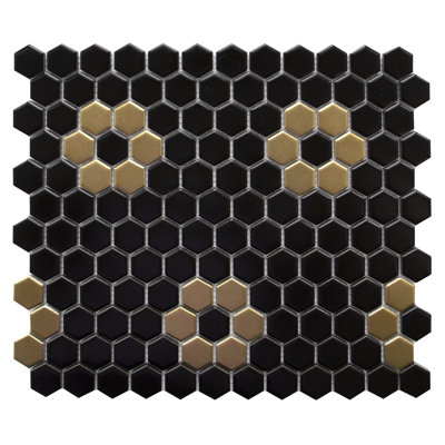 Perfection 1“ x 1" Porcelain Honeycomb Mosaic Wall & Floor Tile