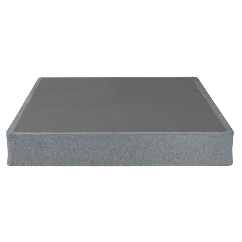 9 po Base de lit pliable avec sommier tapissier en métal, mobilier de chambre à coucher moderne, gris, Lit double