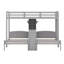 Lit superposé simple au-dessus de simple et simple avec bureau et tablettes de rangement, cadre de lit superposé triple en bois peu encombrant avec éclairage DEL-1711101337