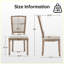 Ensemble de 2 chaises de salle à manger en lin beige ferme, structure en bois massif avec dossier large