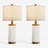 24.5" White Ceramic Table Lamp with USB Ports, Modern Bedside Nightstand Lamp for Living Room (Set of 2)-2043514160-2043514319