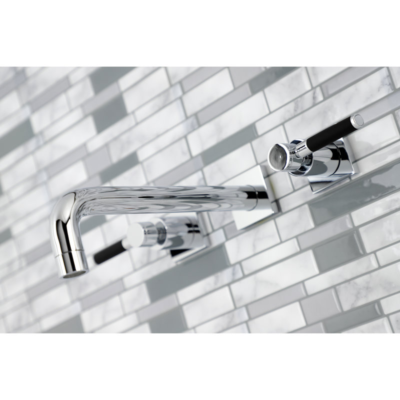 Robinet de baignoire romaine à 3 poignées et 2 poignées Kaiser Kingston, Chrome poli