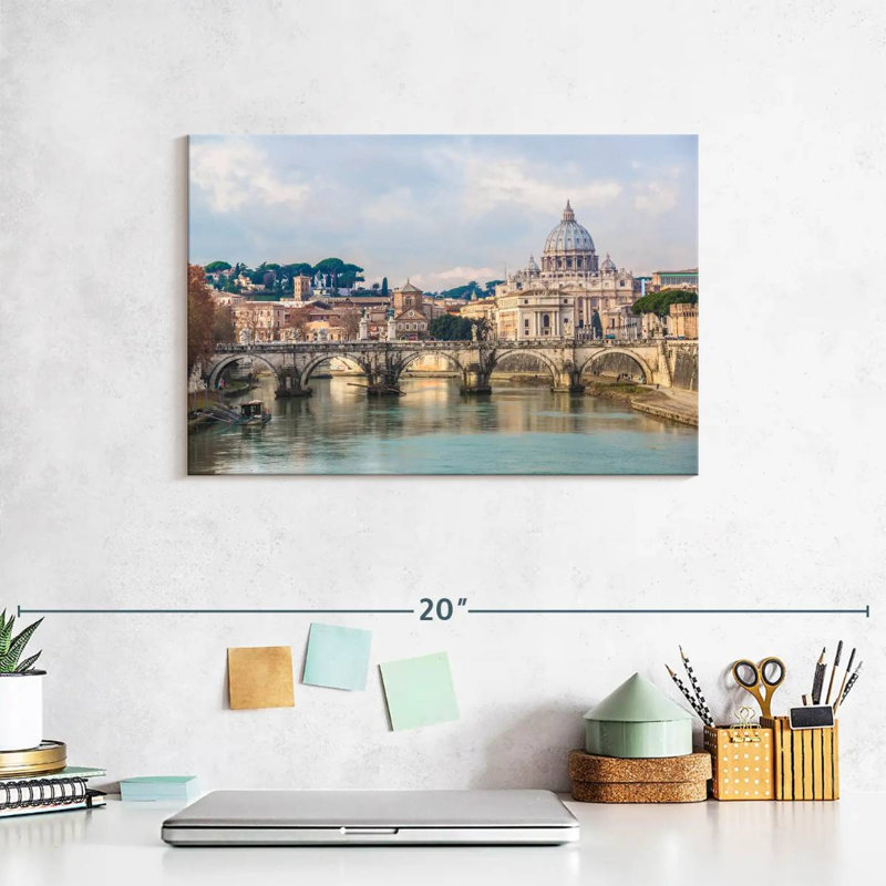 Ravi River Tiber In Rome, 8" H x 12" W