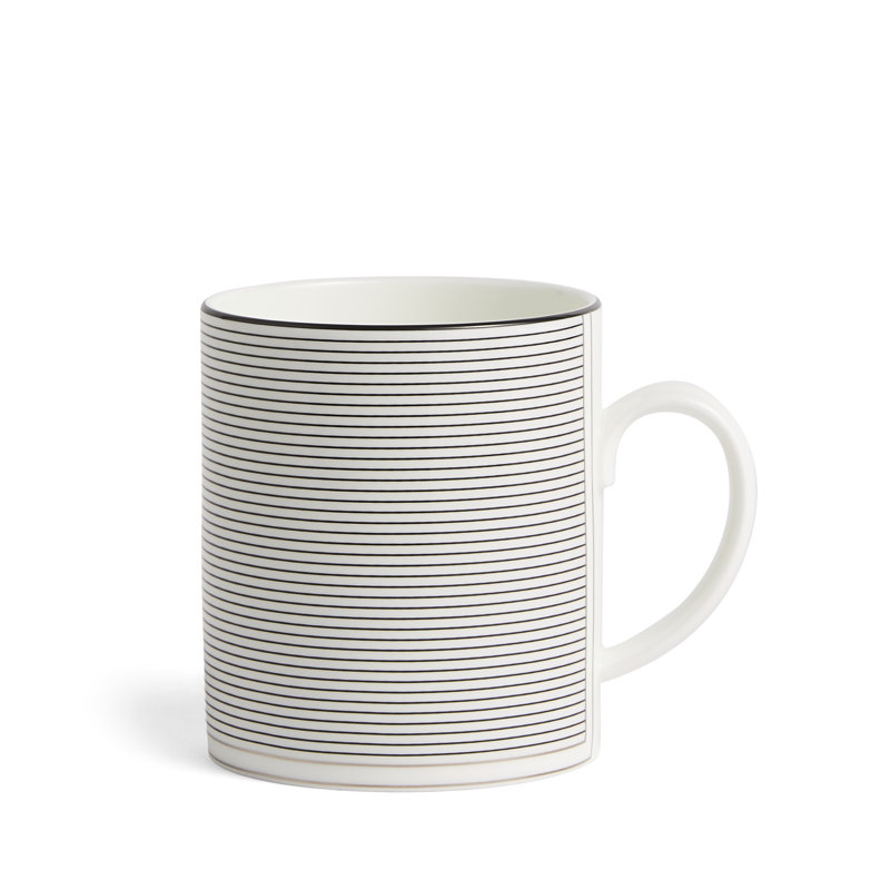 Vera Wang Luxe Graphite 15.5floz Mug, Stripe