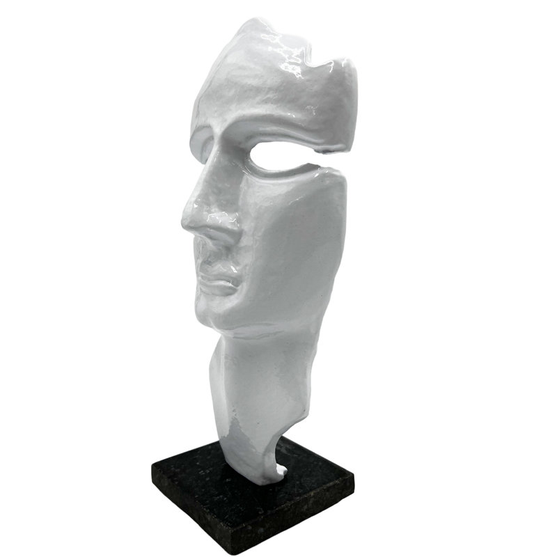 Figurines et sculptures Khennedi faites à la main en aluminium - Blanc, doré et noir, Blanc