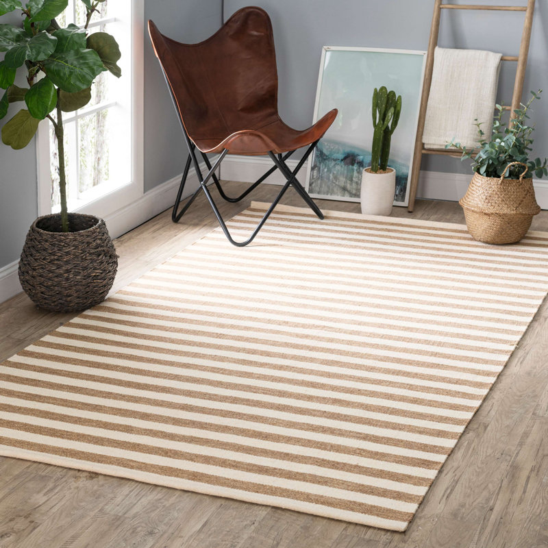 Tapis en laine naturel / ivoire Renelso, Rectangle 4 pi x 6 pi