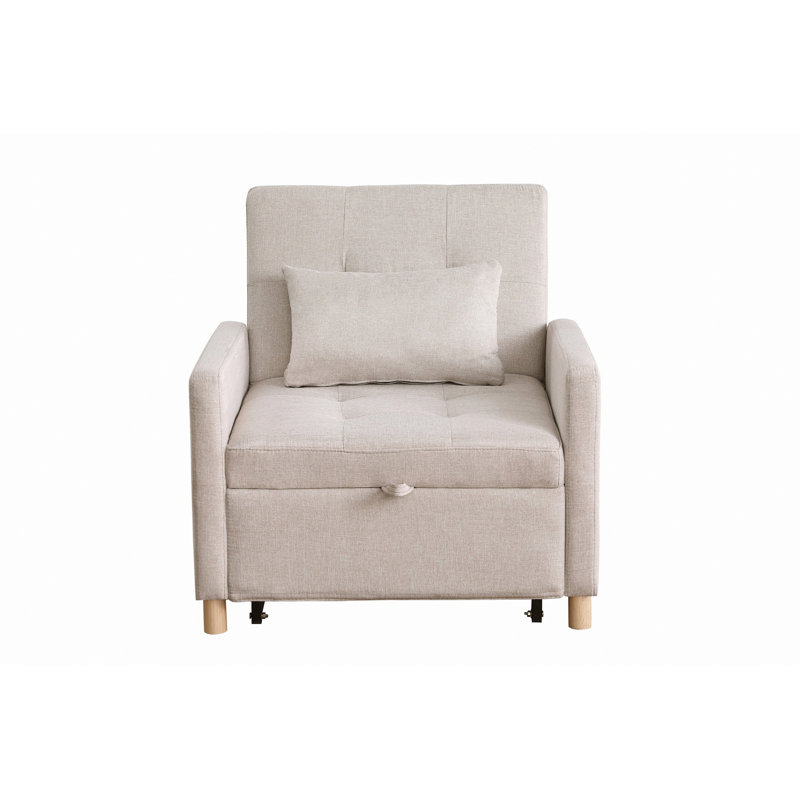 Chaise convertible, chaise réglable avec coussin pour salon, dortoir, appartement, chambre à coucher et bureau, Beige