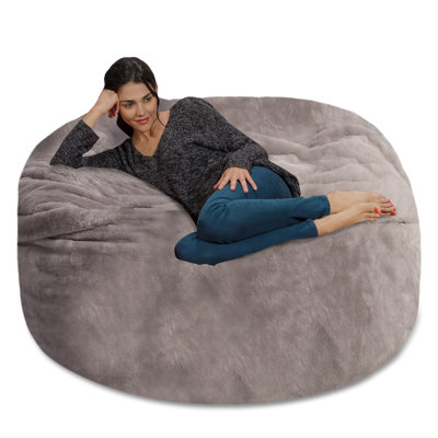 Fauteuil à billes - Fauteuil à billes rond rembourré en mousse à mémoire de forme avec housse amovible et lavable à la machine - Fauteuil à billes avec housse en microfibre douce - Plusieurs tailles et plusieurs tissus lavables à la machine