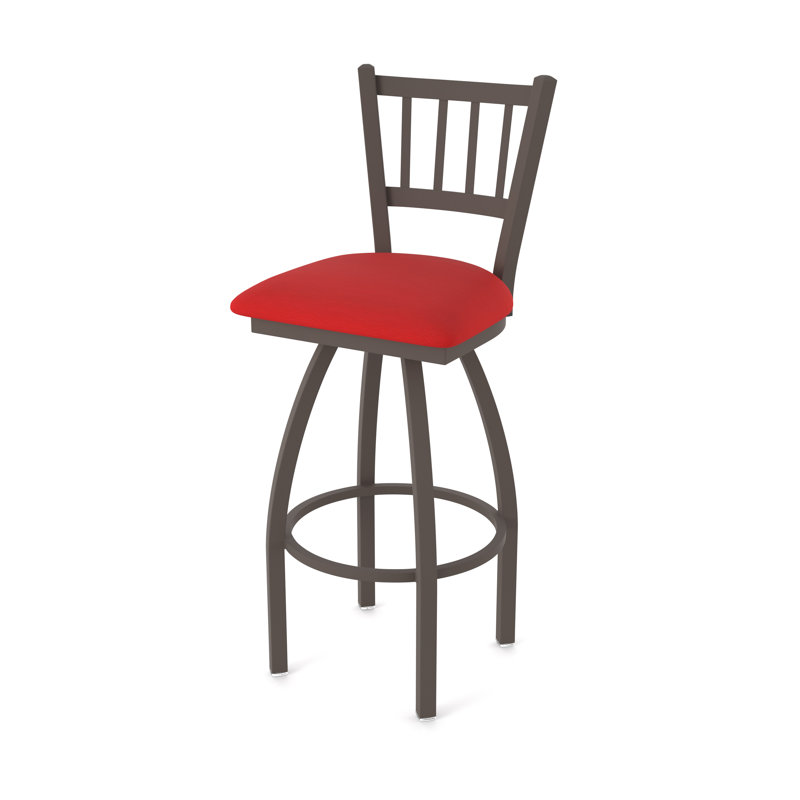 Tabouret pivotant 810 Contessa, Bronze, Vinyle - rouge Canter, Tabouret de bar (siège d'une hauteur de 30 po)