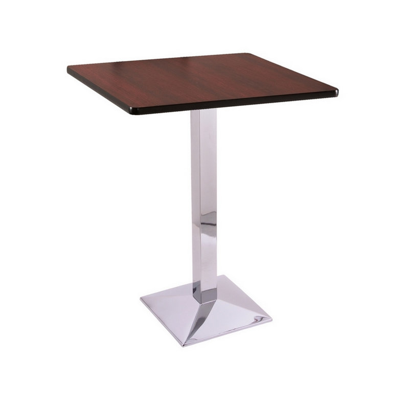 Table à piédestal à hauteur de bar, Chrome, H 42 po x L 30 po x l 30 po
