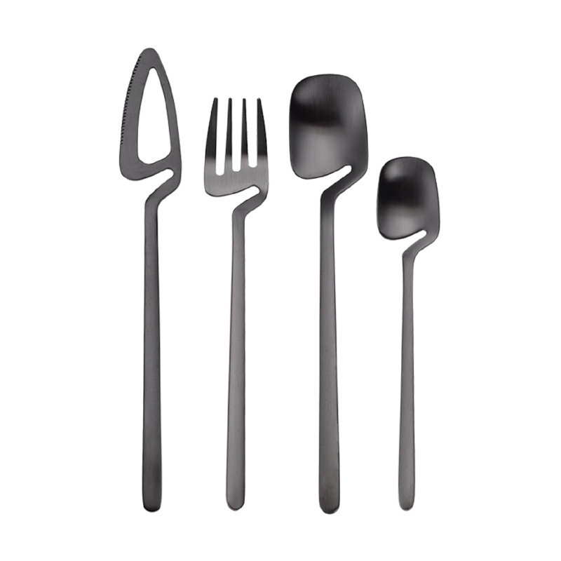 Service de couverts 4 pièces pour 1 personne Kristabella, Noir