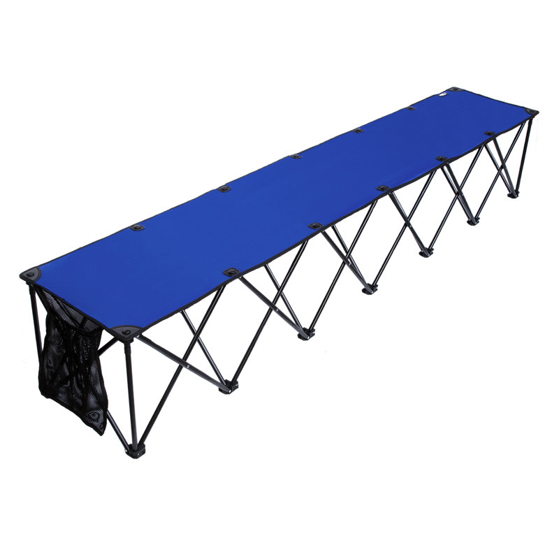 Banc de camping en métal Luongo, Bleu, 102 po