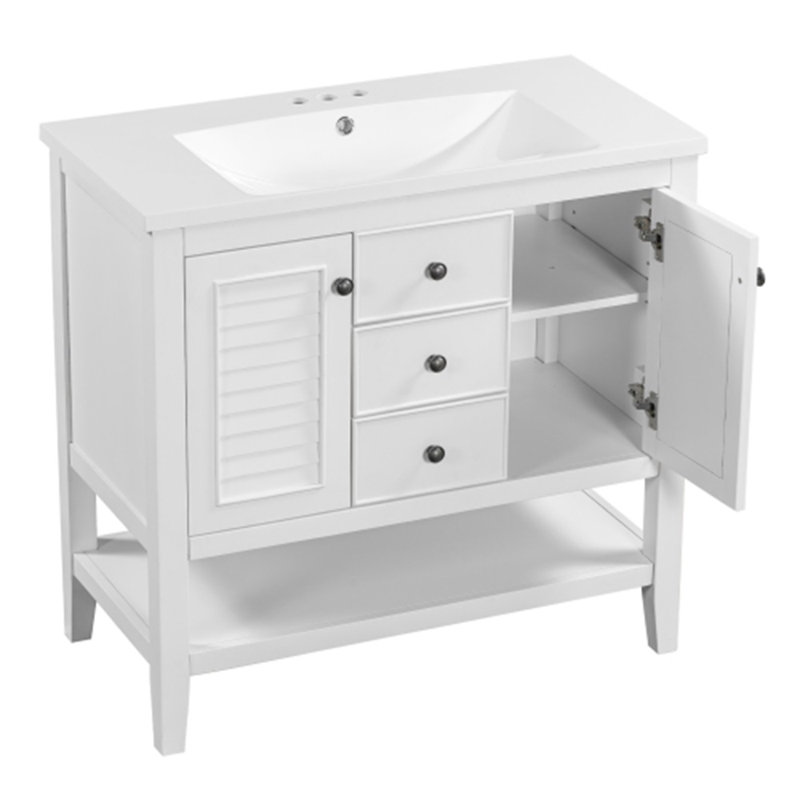 Base de meuble-lavabo simple 35,98 po seulement, Blanc