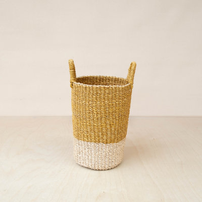 Olive Cylinder Vase Basket