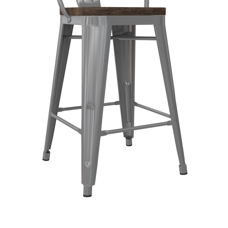 North Andover Bar Stool, Silver, Counter Stool (23.5” Seat Height)