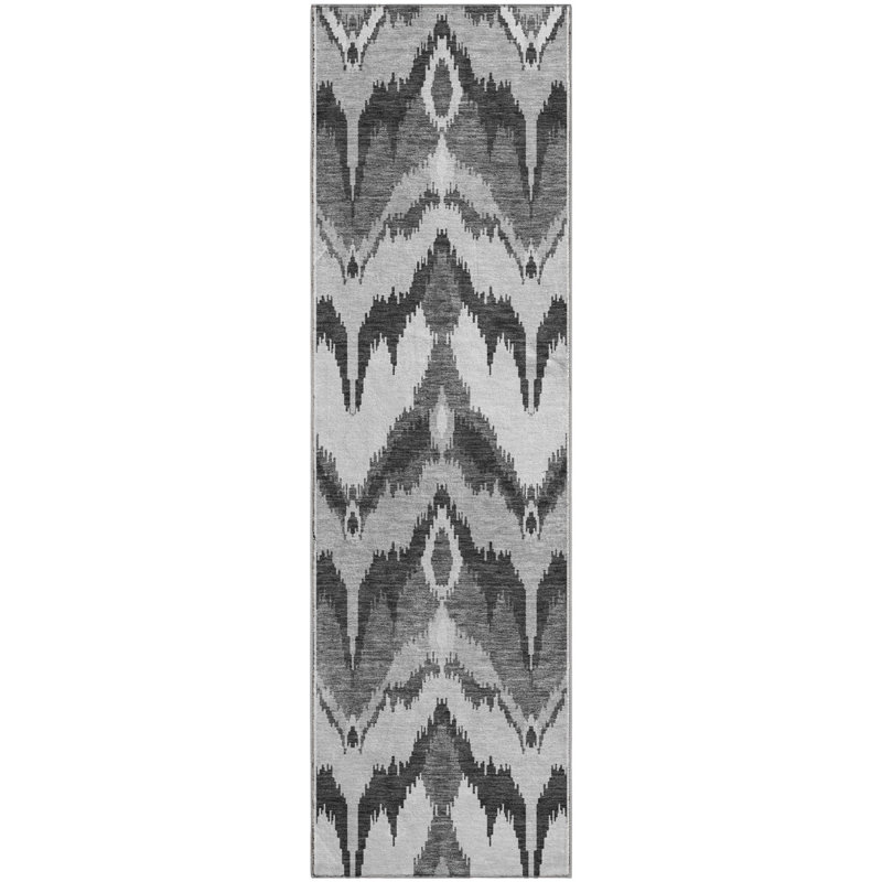 Premium Machine Washable Prisco Gray Rug, Runner 2'3" x 7'6"