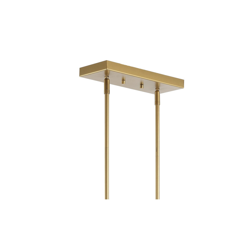 Luminaire suspendu linéaire à 5 lumières pour îlot de cuisine Gelantipy, Doré
