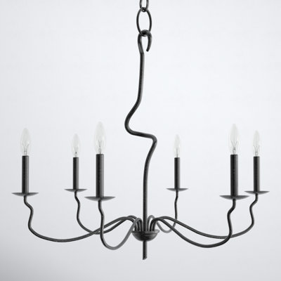 Olivia 6 - Light Metal Dimmable Chandelier