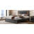 Queen Size PU Upholstered Bed, Headboard With LED Light Strips And Sparkling Shiny Decoration, No Box Spring Required-738462578