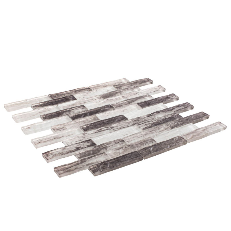Giovan 1-in. x 4-in. Brick Joint Wood Look Matt Glass Wall & Floor Mosaic Tile, Jorell