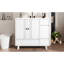 Meuble-lavabo moderne avec lavabo, solution de rangement autoportante en bois massif