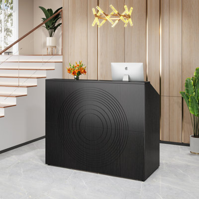 2 Person Rectangle Manufactured Wood Reception Desk
