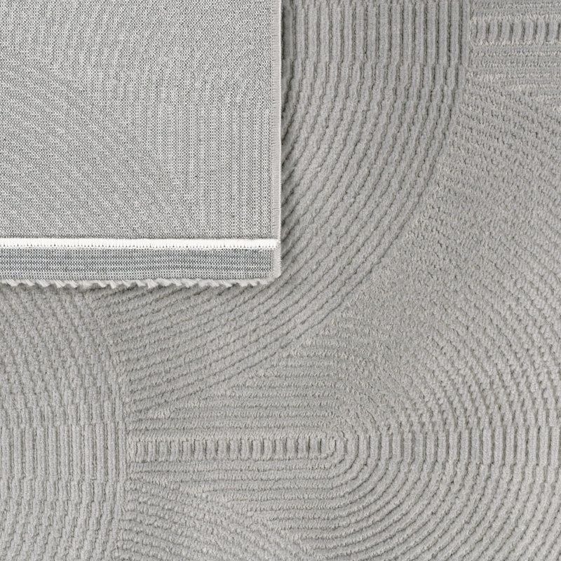 Minimalist Area Rug with Arched Lines, Rectangle 3'11" x 5'3"