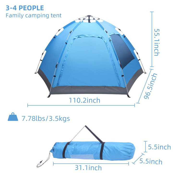 Tente d’extérieur pour camping 4 personnes imperméables à l’extérieur automatic