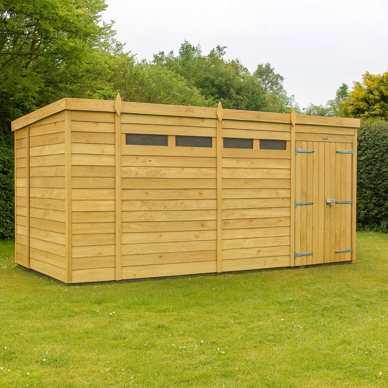 14ft x 6ft Pent Security Shed - Double Door
