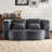 Chenille Futon Sofa Couch-1290841178