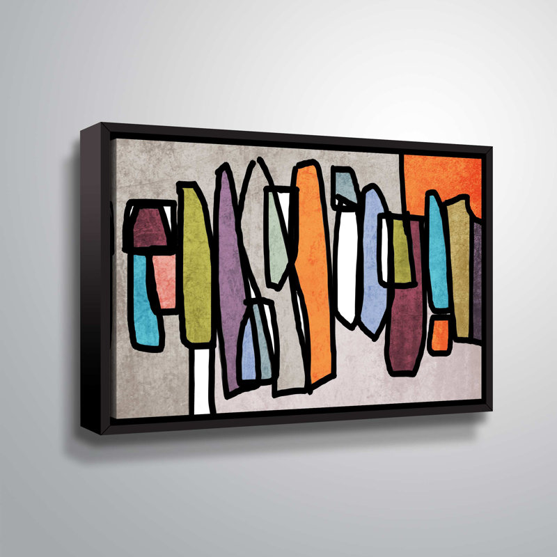 «Vibrant Colorful Abstract VII» de Makris, impression, Cadre noir, H 32 po x l 48 po x P 2 po