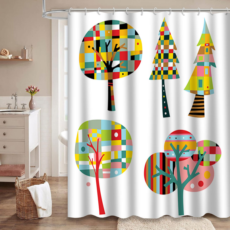 Rideau de douche avec 12 crochets, L 72 po x l 78 po
