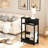 Narrow Side Table, 3-Tier Slim End Table with Storage Shelf, Modern Sofa Thin Side Tables for Narrow and Small Spaces, Skinny Bedside Tables Nightstand with Magazine Rack Space Saving Brown-121350151