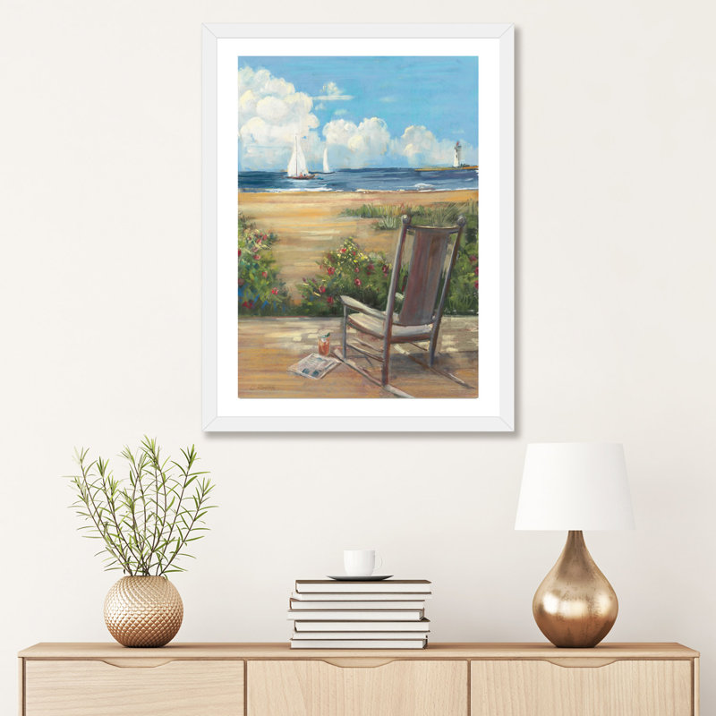 «By the Sea II» par Carol Rowan - reproduction d'art, H 24 po x l 16 po x P 1 po, Encadré par un papier blanc, Blanc