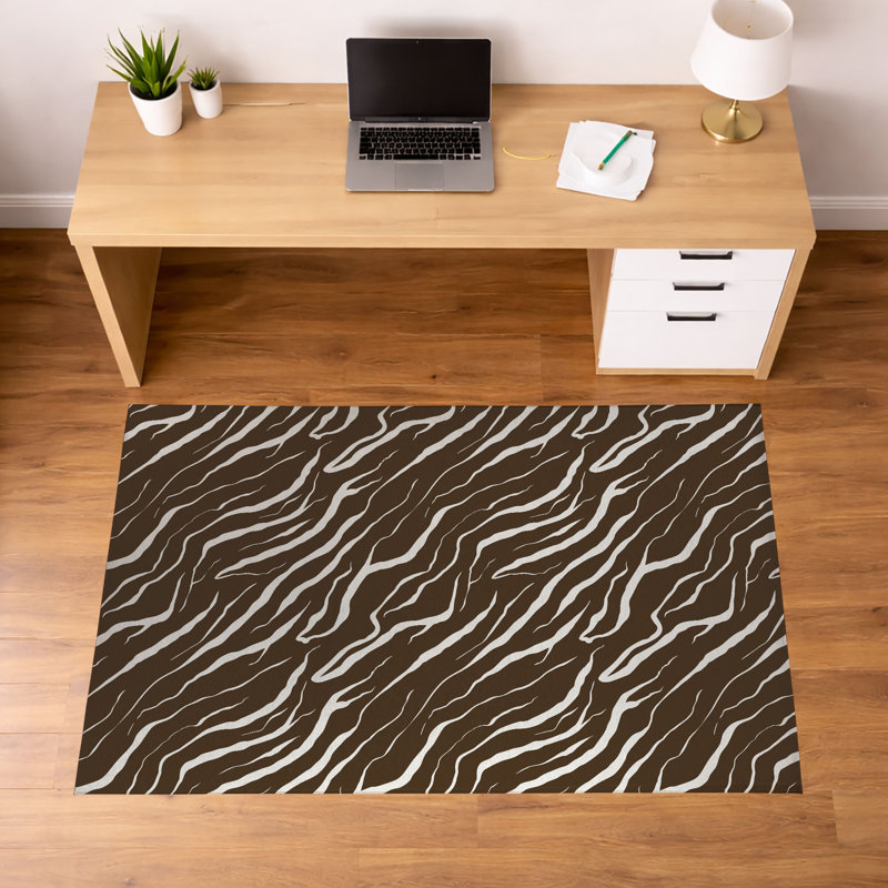 Tapis de bureau léger Lush Cracks, L 36 po x P 24 po, Brun moka