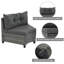  Ensemble de canapé modulaire d'extérieur courbé 8 pièces 8 pièces, gris PE, rotin, osier, meubles de patio avec table basse, gris