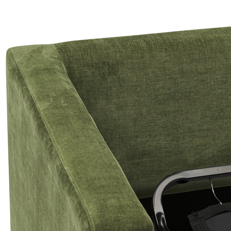 Napa 82'' Velvet Square Arm Pull-Out Sofa Bed, Green