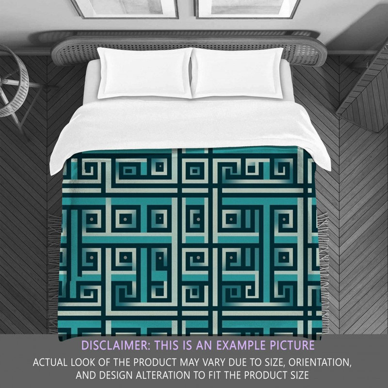 Édredon en microfibre bleu / vert / bleu, Grand édredon