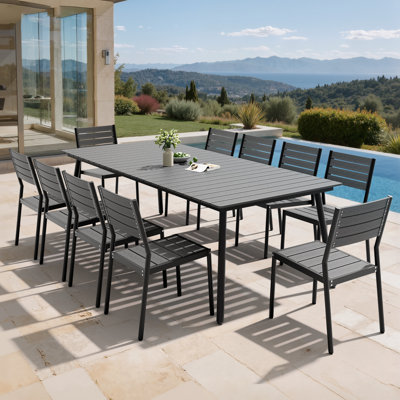 Ensemble repas d'extérieur pour 94 personnes L 94,5 po avec trou pour parasol Cyanni