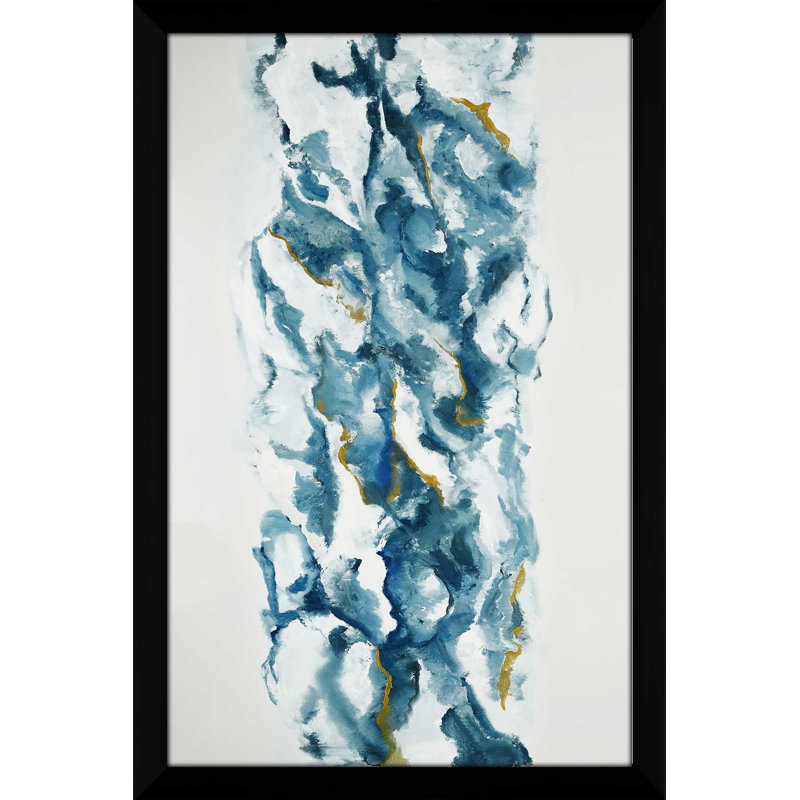 Into The Blue (Vert) - Imprimé, H 27,5 po x l 21,5 po x P 0,75 po, Cadre noir