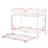Metal Bunk Bed With Trundle, Twin Over Twin Bunk With Guardrail And Ladder-1611752107
