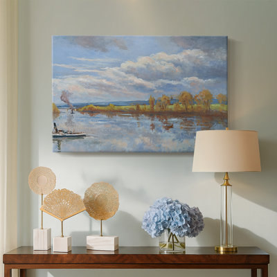Maximilien Luce "Tugboat on the Seine" - Museum Quality Gallery Wrapped Canvas Wall Art