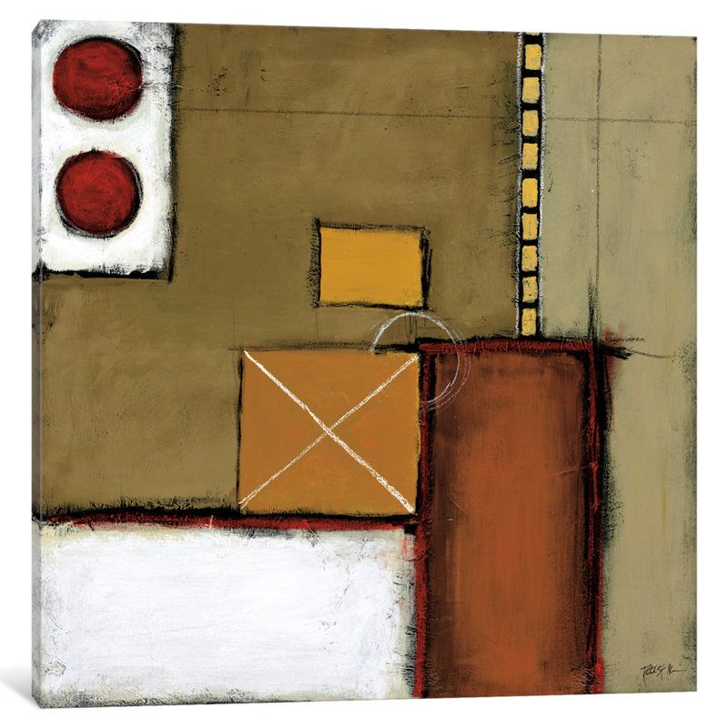 « agité », reproduction d’art sur toile, H 18 po x l 18 po x P 1,5 po, Toile avec cadre noir, Pas de tapis